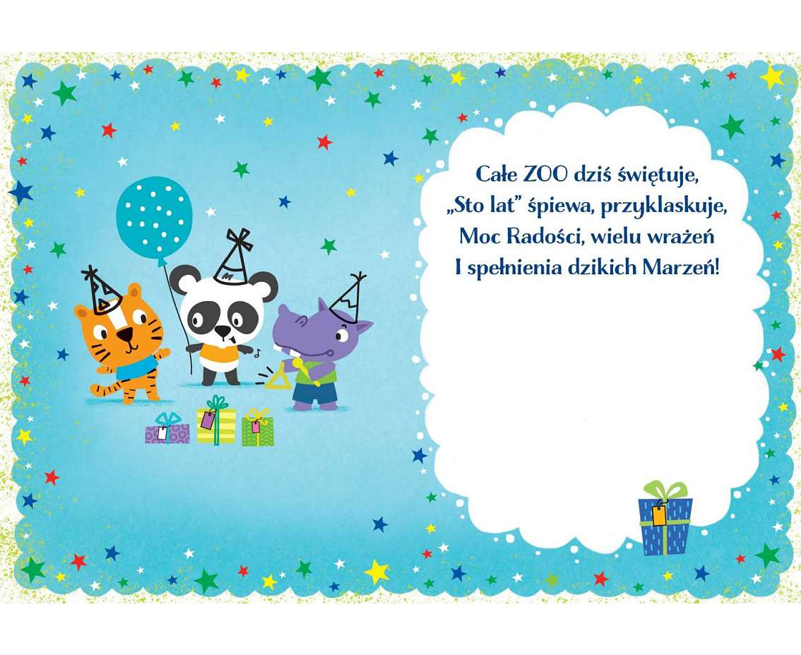 Greeting paper card B6 Animals, 1 pc